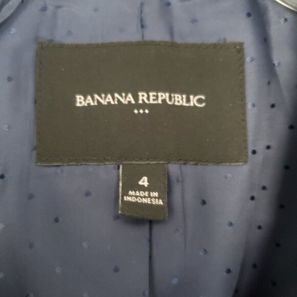 Banana Republic Blue Tweed Blazer Size 4 - Picture 2 of 13